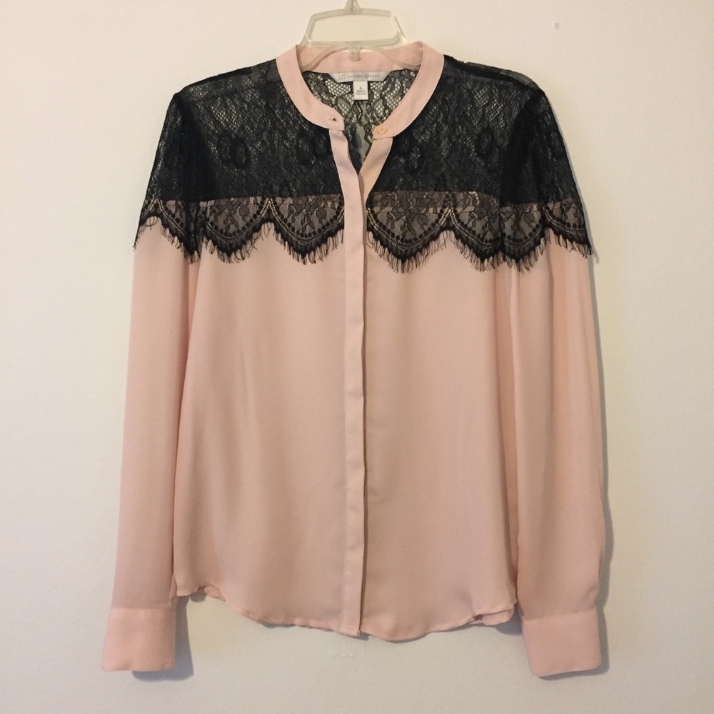 LC Lauren Conrad lace top long sleeve blouse